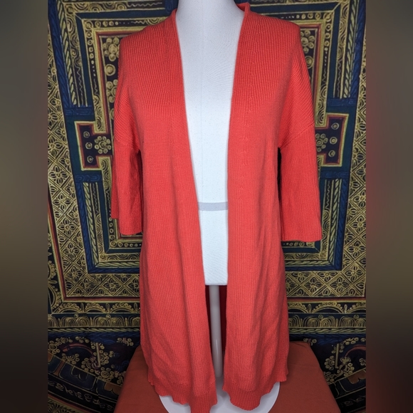 Belford 100% Pima Cotton Coral Cardigan Size Small - Picture 4 of 9